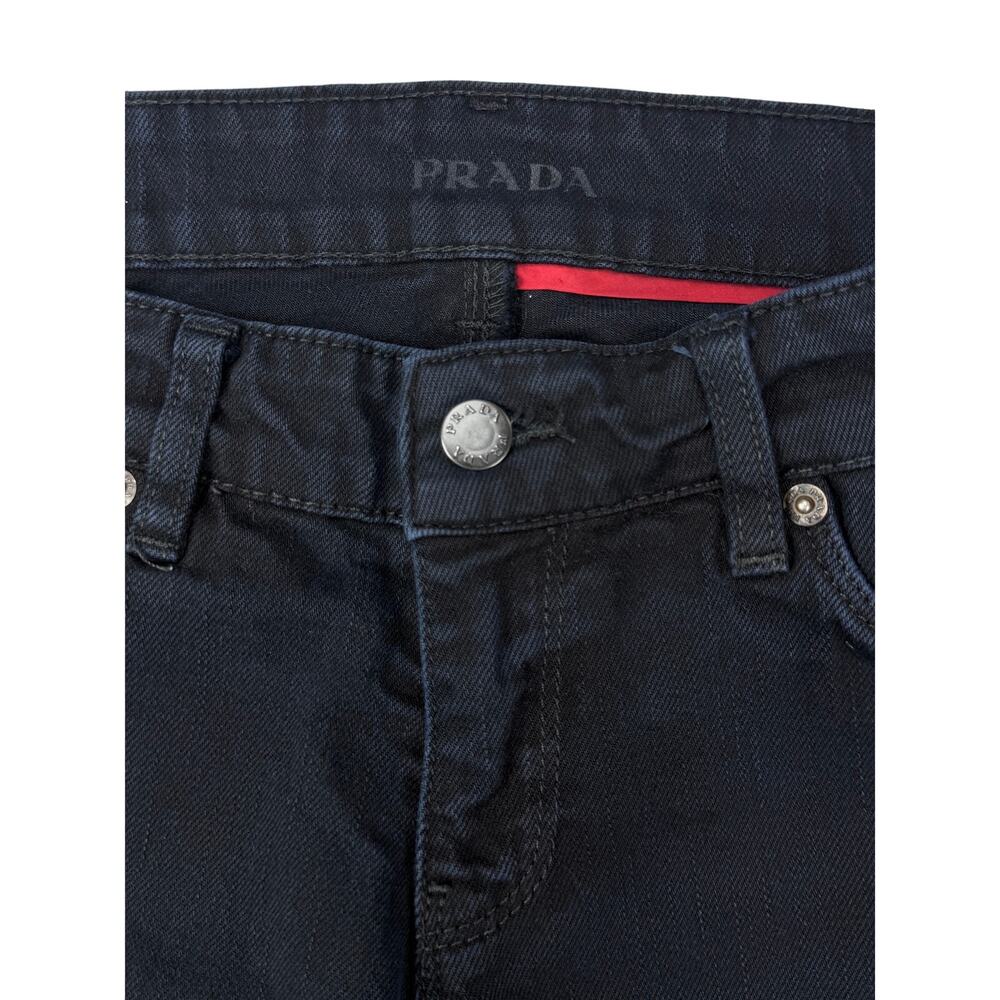 PRADA Low Rise Tapered Leg Jean Women's Size 27 Dark Blue Wash - Picture 4 of 12